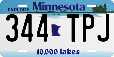 MN license plate 344TPJ
