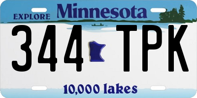 MN license plate 344TPK