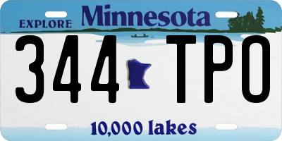 MN license plate 344TPO