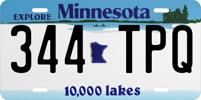 MN license plate 344TPQ