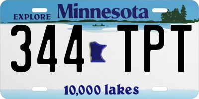MN license plate 344TPT
