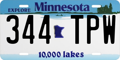 MN license plate 344TPW