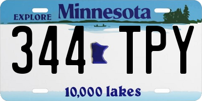 MN license plate 344TPY
