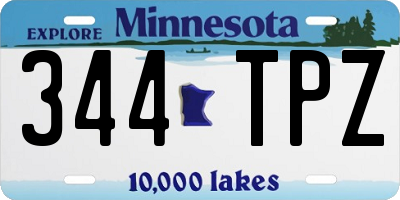 MN license plate 344TPZ