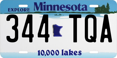 MN license plate 344TQA