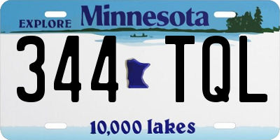 MN license plate 344TQL