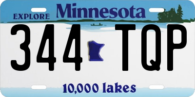 MN license plate 344TQP