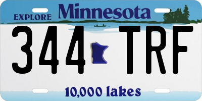 MN license plate 344TRF