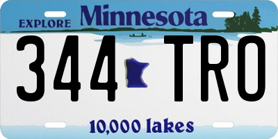 MN license plate 344TRO