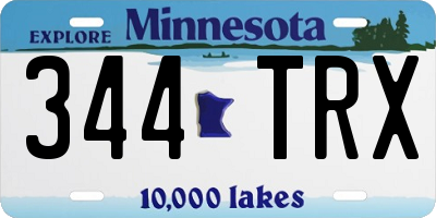 MN license plate 344TRX