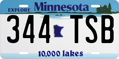 MN license plate 344TSB