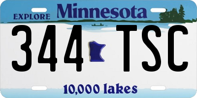 MN license plate 344TSC
