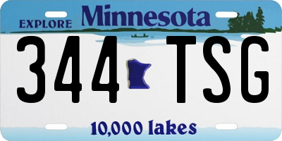 MN license plate 344TSG