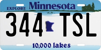 MN license plate 344TSL