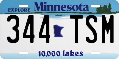 MN license plate 344TSM