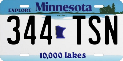 MN license plate 344TSN