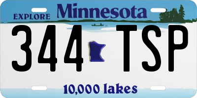MN license plate 344TSP