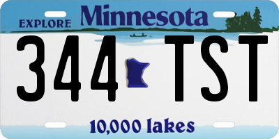 MN license plate 344TST