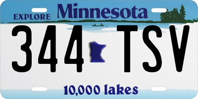MN license plate 344TSV