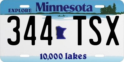 MN license plate 344TSX