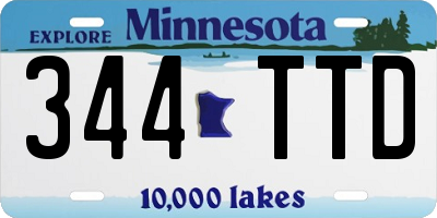 MN license plate 344TTD