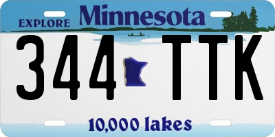 MN license plate 344TTK