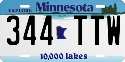 MN license plate 344TTW
