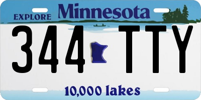 MN license plate 344TTY