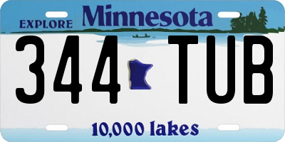 MN license plate 344TUB