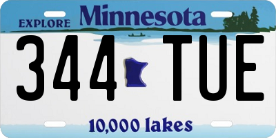 MN license plate 344TUE