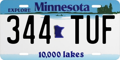 MN license plate 344TUF