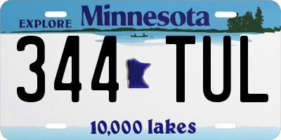 MN license plate 344TUL