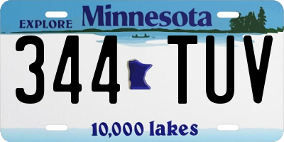 MN license plate 344TUV