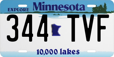MN license plate 344TVF