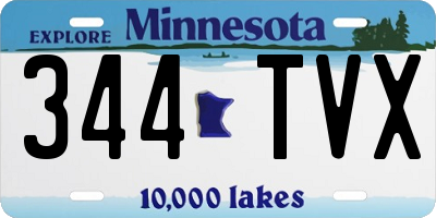 MN license plate 344TVX