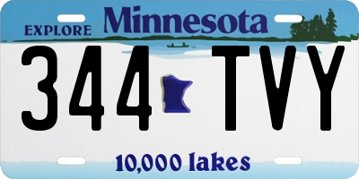 MN license plate 344TVY