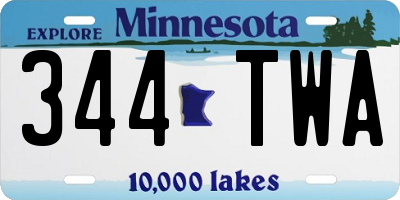 MN license plate 344TWA