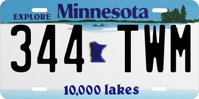 MN license plate 344TWM
