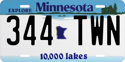 MN license plate 344TWN
