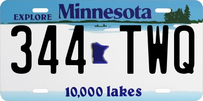 MN license plate 344TWQ