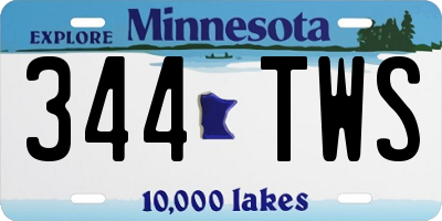 MN license plate 344TWS