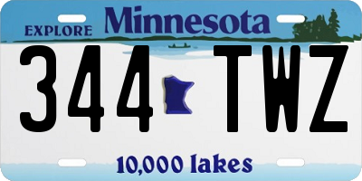 MN license plate 344TWZ