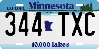 MN license plate 344TXC