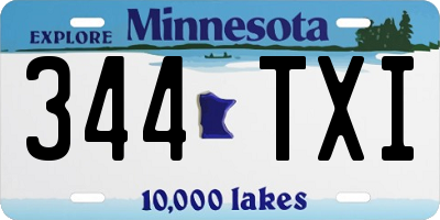 MN license plate 344TXI