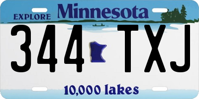 MN license plate 344TXJ