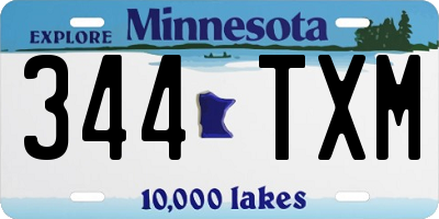 MN license plate 344TXM