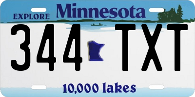 MN license plate 344TXT