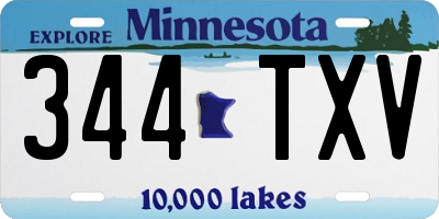 MN license plate 344TXV