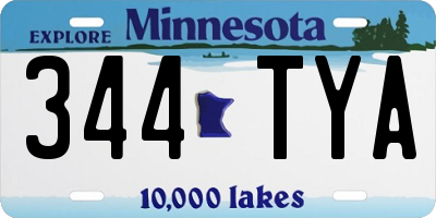 MN license plate 344TYA
