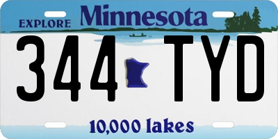 MN license plate 344TYD